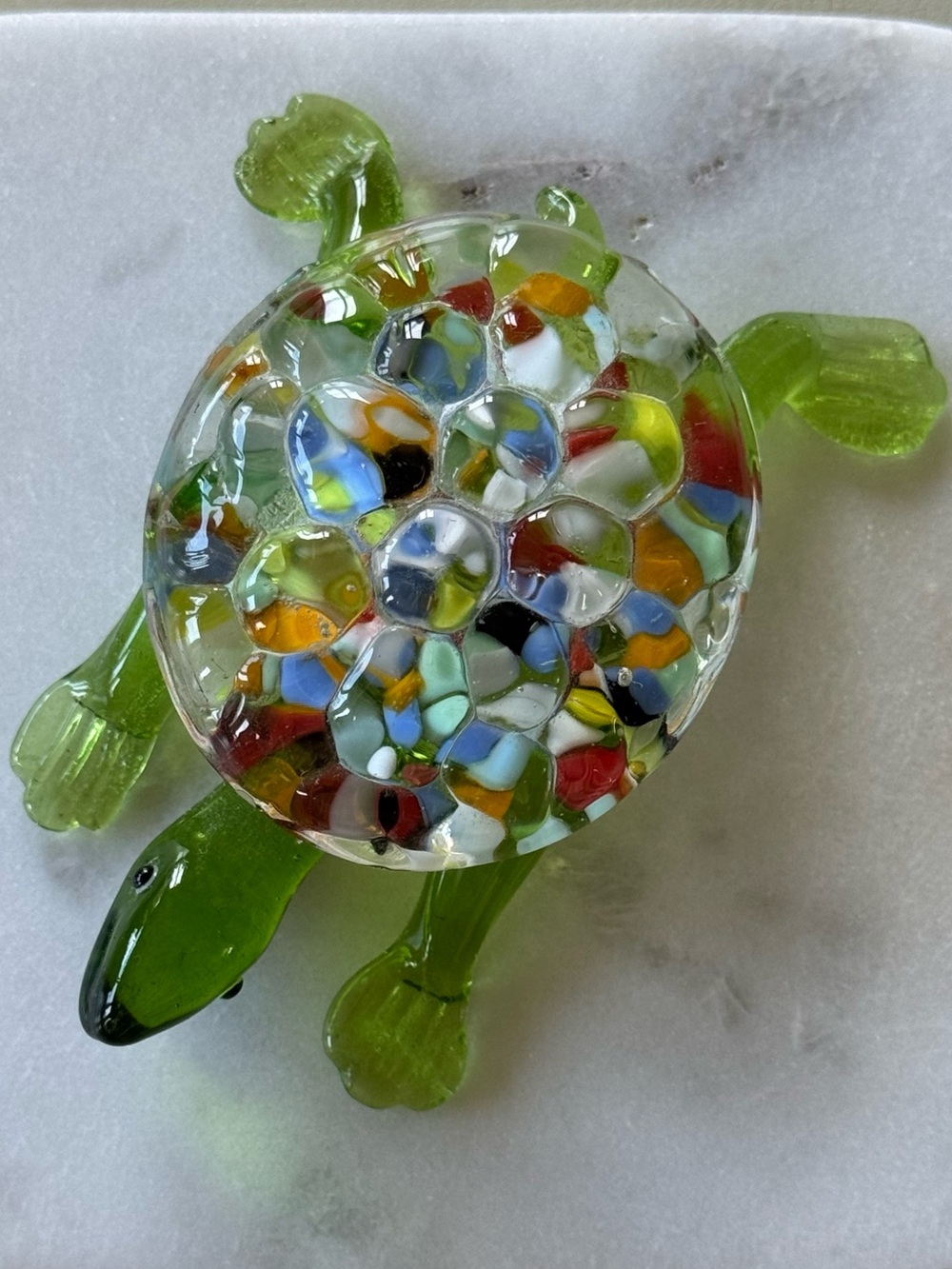 Fitz & Floyd Handmade Multi-Color Glass Paulie Turtle Figurine 2005